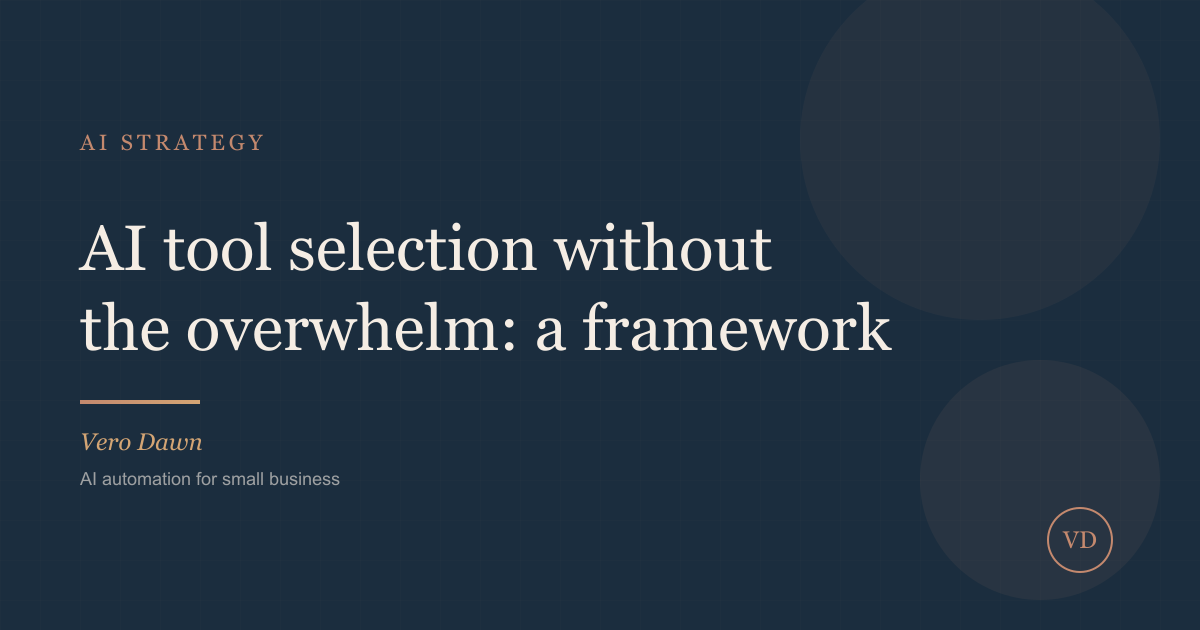 AI tool selection without the overwhelm: a framework